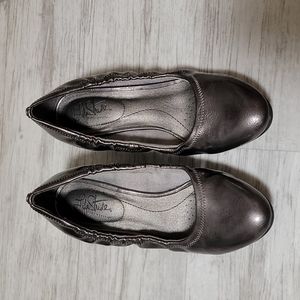 Life Stride Gunmetal Grey Wedges Women 8W 8 Wide